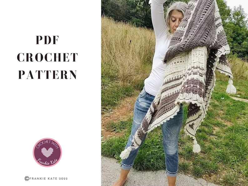 Nova Hooded Triangle Shawl Crochet Pattern – PDF Instant Download – Cozy & Stylish Wrap for All Seasons