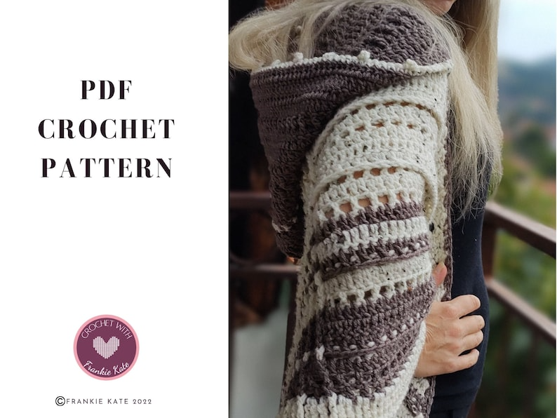 Nova Hooded Triangle Shawl Crochet Pattern – PDF Instant Download – Cozy & Stylish Wrap for All Seasons