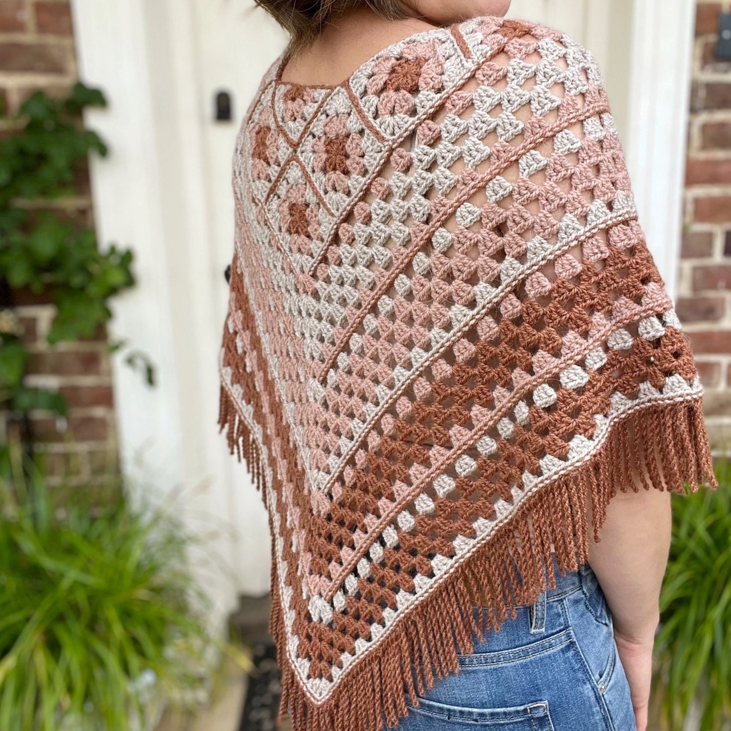 Granny Square Poncho Crochet Pattern – PDF Digital Download