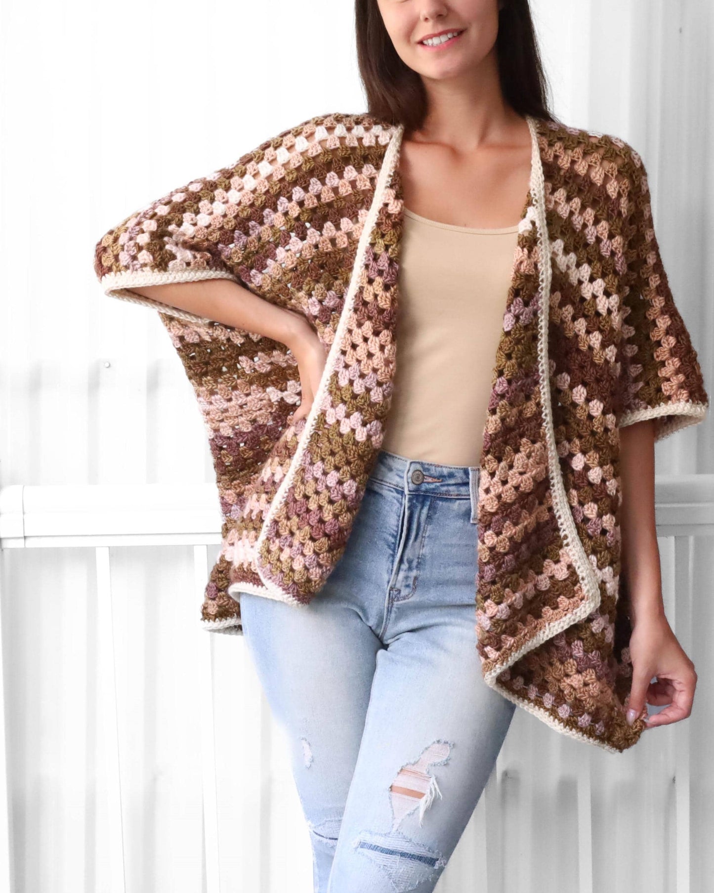 JOSIE Poncho-Cardigan – Crochet Pattern (PDF Digital Download)