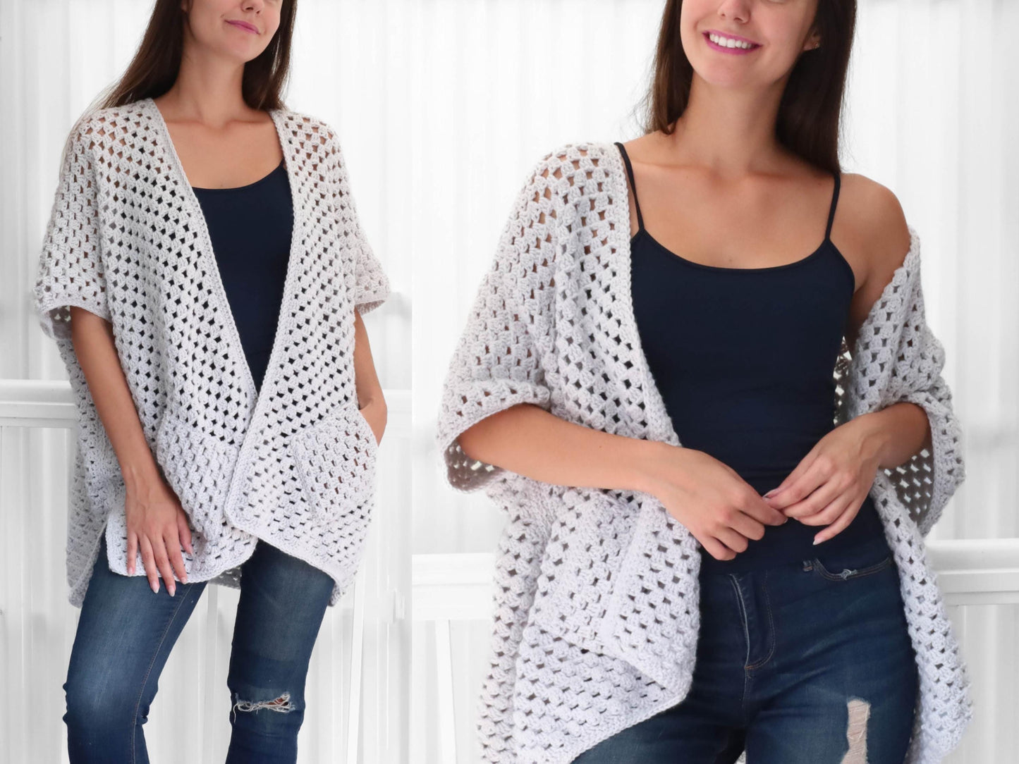 JOSIE Poncho-Cardigan – Crochet Pattern (PDF Digital Download)