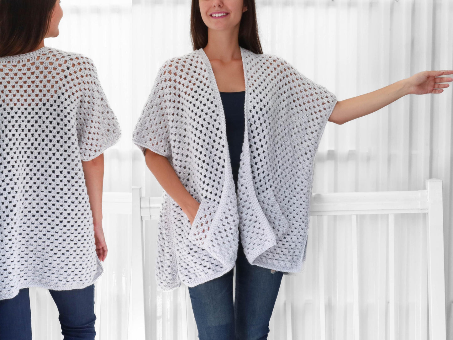 JOSIE Poncho-Cardigan – Crochet Pattern (PDF Digital Download)