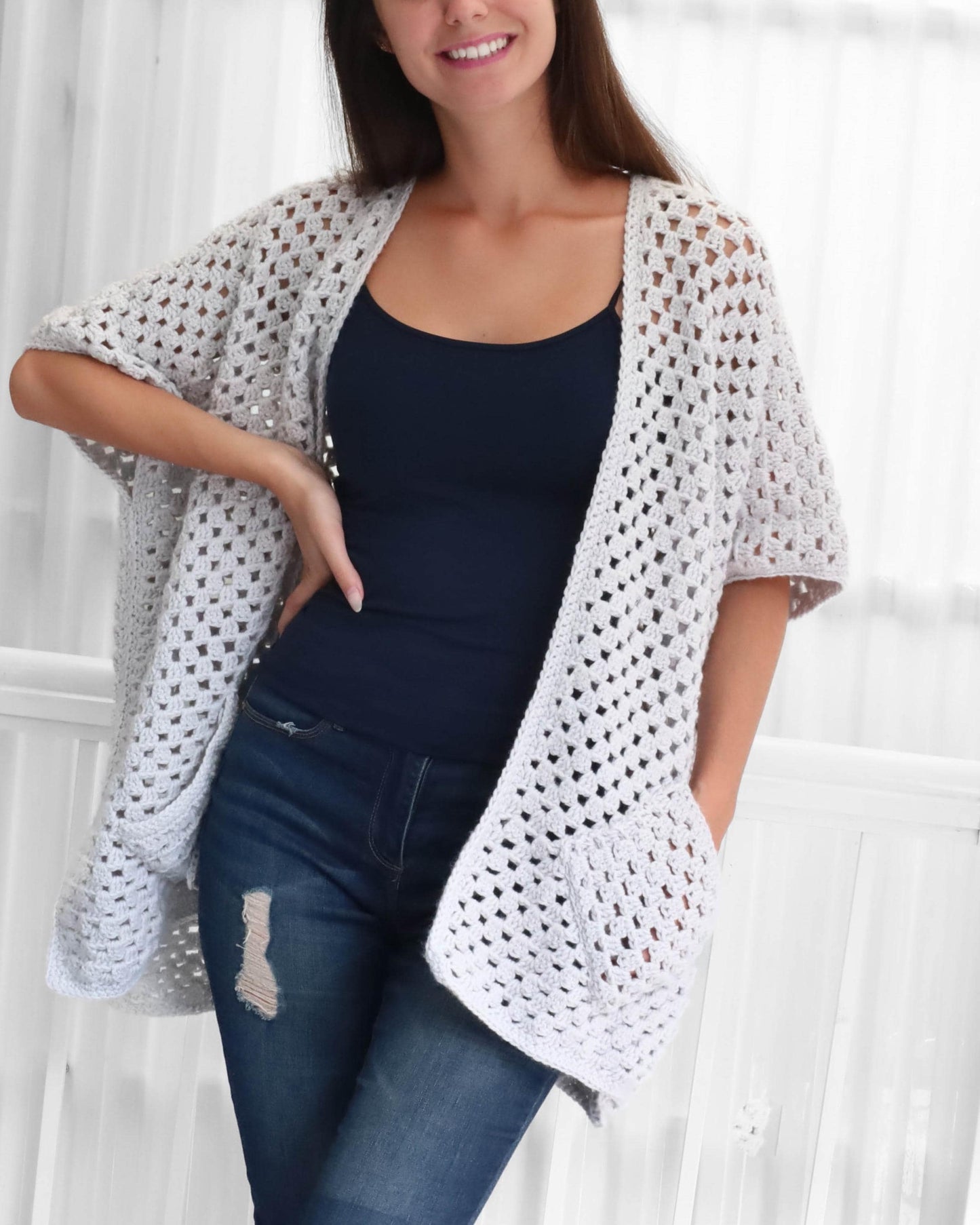 JOSIE Poncho-Cardigan – Crochet Pattern (PDF Digital Download)