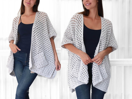 JOSIE Poncho-Cardigan – Crochet Pattern (PDF Digital Download)